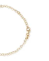 Heart Link Fancy Chain Bracelet in 10kt Yellow Gold