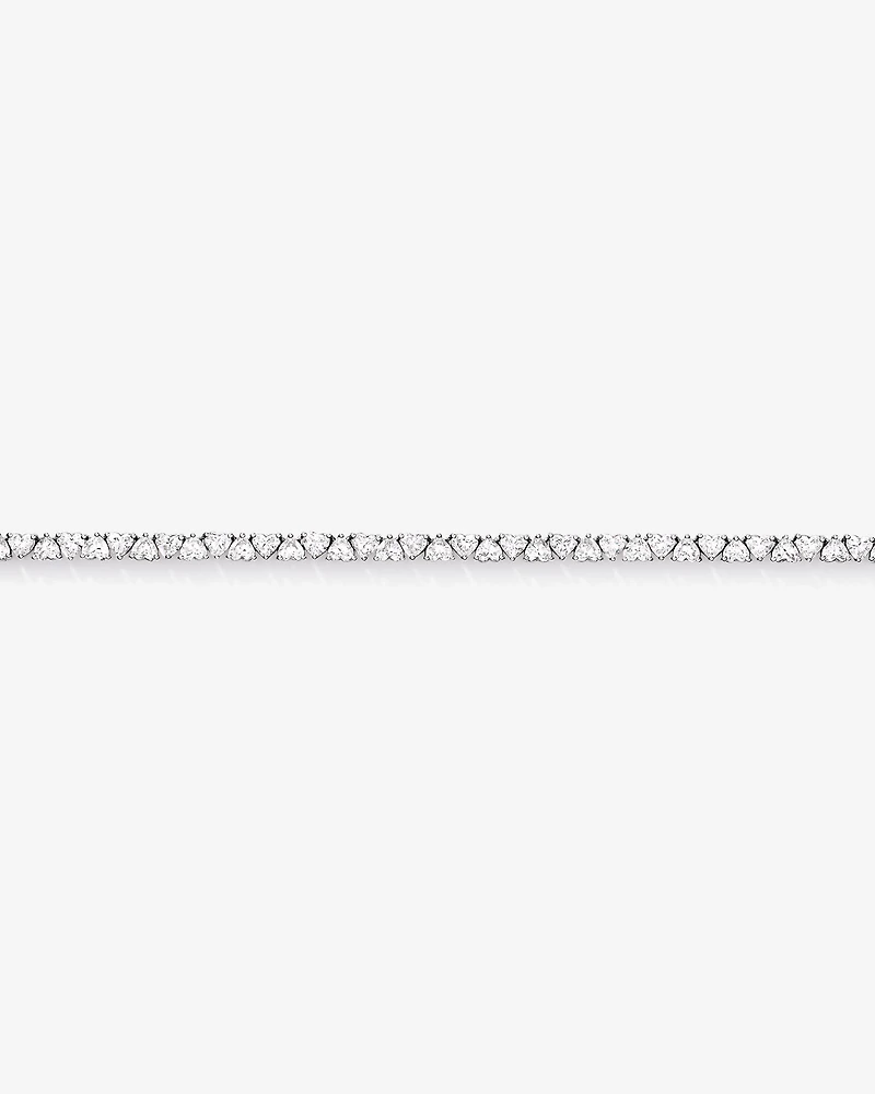Collier de tennis en diamant en cœur cultivé en laboratoire 10,00 carats TW en or blanc 10 carats