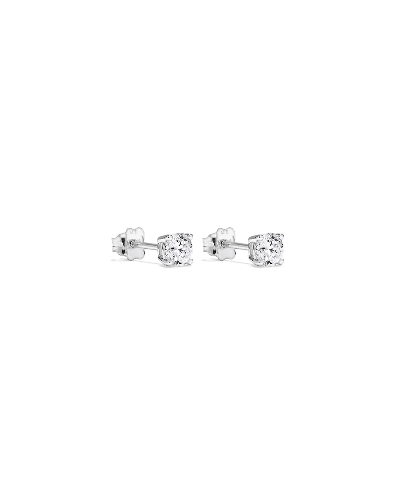 0.60 Carat TW Round Brilliant Laboratory-Grown Diamond Solitaire Stud Earrings in 10kt White Gold