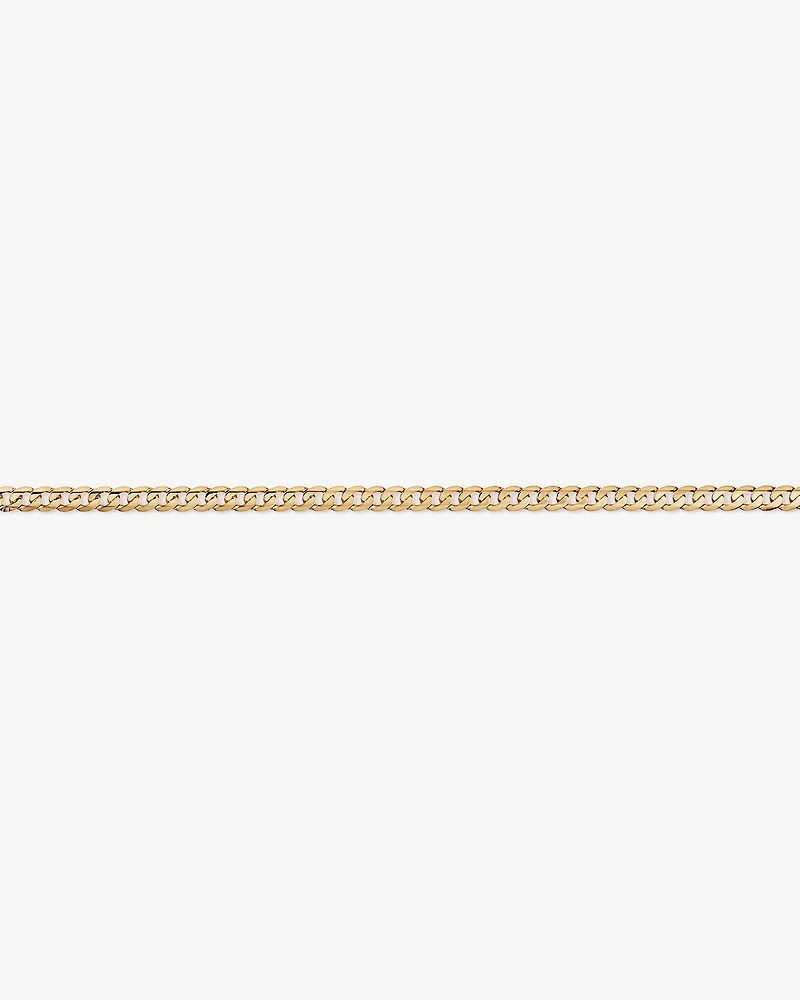 17cm (22") 3mm Width Solid Flat Bevelled Curb Bracelet in 10kt Yellow Gold