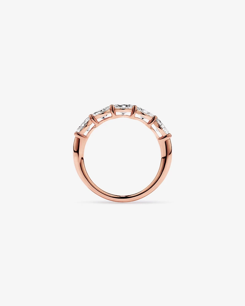 1.25 Carat TW East-West Oval Laboratory-Grown Diamond Wedding Ring 14kt Rose Gold