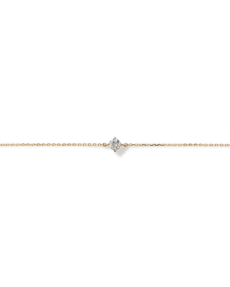 Bracelet with Aquamarine in 10kt Yellow Gold