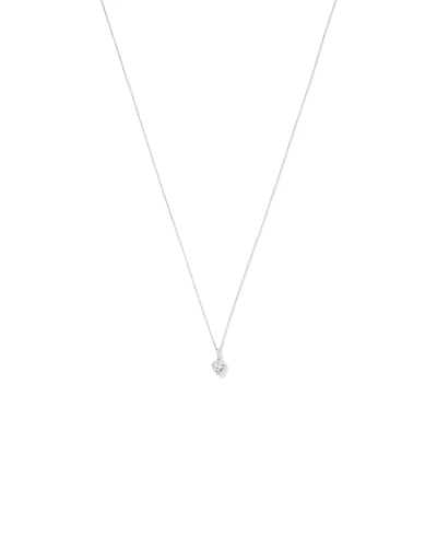 Heart Shape Cubic Zirconia Halo Pendant Necklace in Sterling Silver