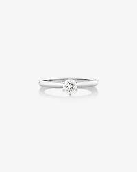 Bague de fiançailles en or blanc 18 K à diamant solitaire certifié totalisant 0,34 ct