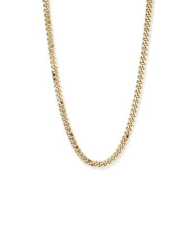 45cm (22") 9mm Width Semi Solid Diamond Cut Curb Chain in 10kt Gold
