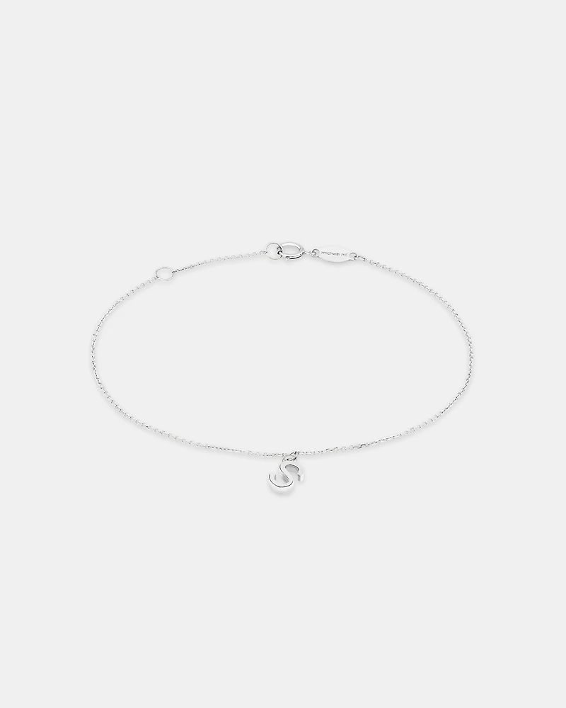 19cm (7.5") Initial Bracelet in Sterling Silver
