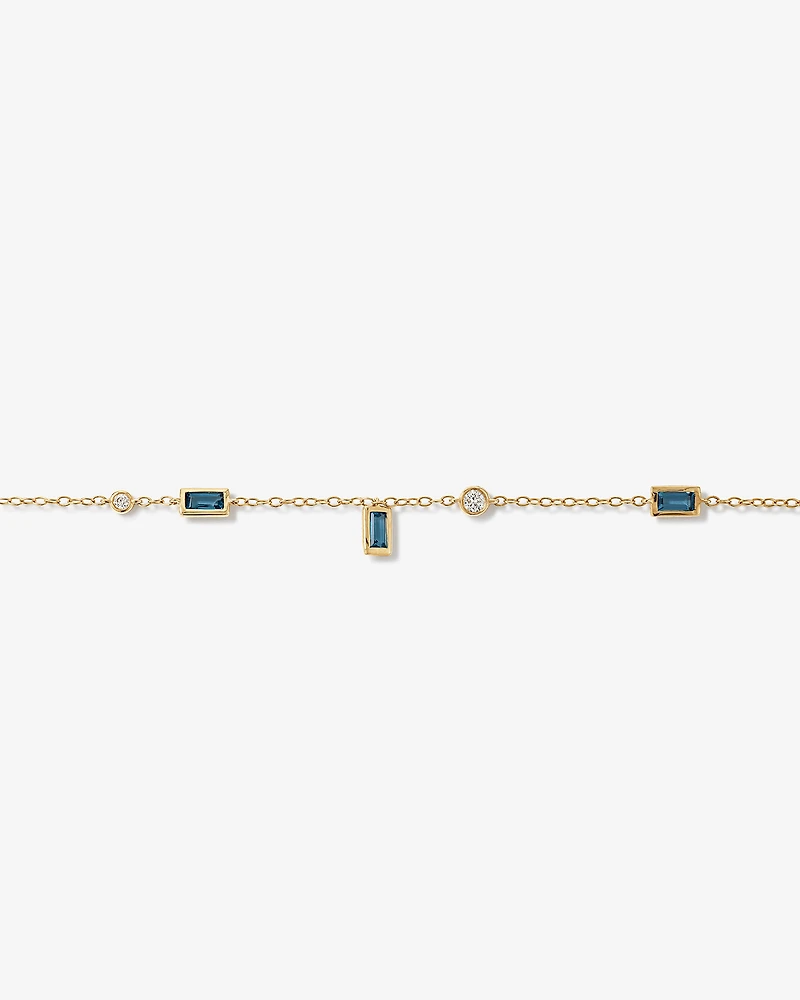 Serendipity Bracelet with London Blue Topaz in 10kt Yellow Gold