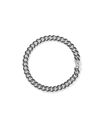 Men's 1.32 Carat TW Men's Black Diamond Cuban Bracelet in Sterling Silver