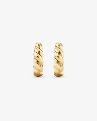Diamond-Cut Dome Hoop Studs in 10kt Yellow Gold