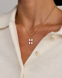 Pendentif du drapeau de l’Angleterre en 18 carots Vermeil