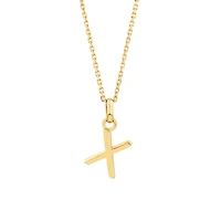 Pendentif à initiale « X » en or jaune 10 K