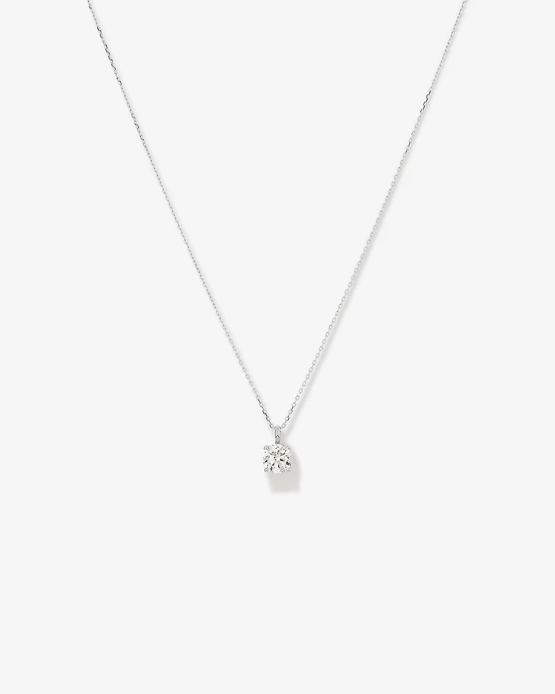 1.00 Carat TW Flawless Diamond Solitaire Necklace in 18kt White Gold