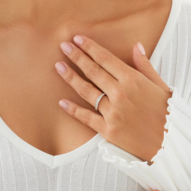 0.50 Carat TW Evermore Channel Set Diamond Wedding Ring in 14kt White Gold