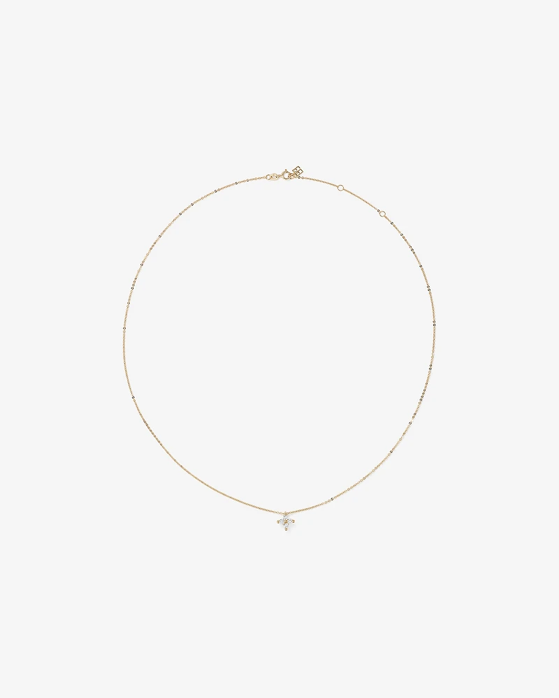 Flower Necklace and Stud Earrings Gift Set with Cubic Zirconia in 10kt Yellow Gold