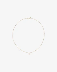 Flower Necklace and Stud Earrings Gift Set with Cubic Zirconia in 10kt Yellow Gold