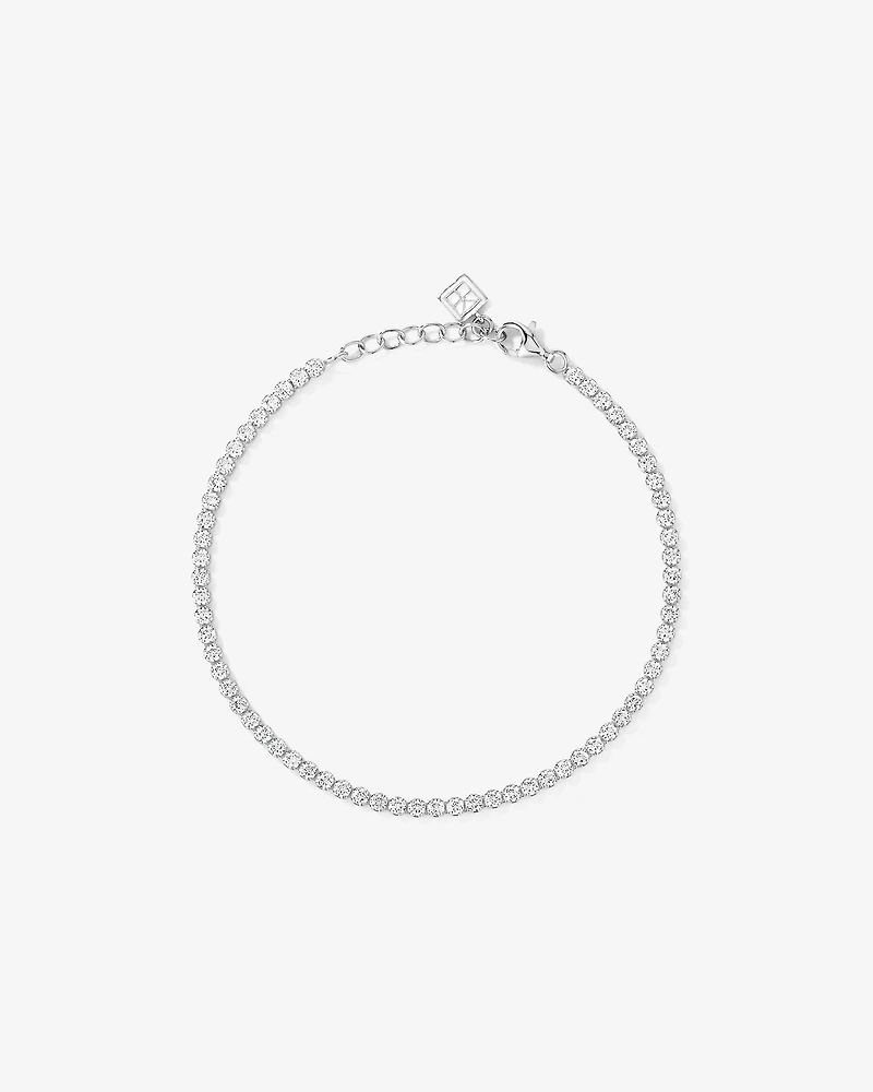 19cm (7.4") Mini Round Tennis Bracelet with Cubic Zirconia in Sterling Silver