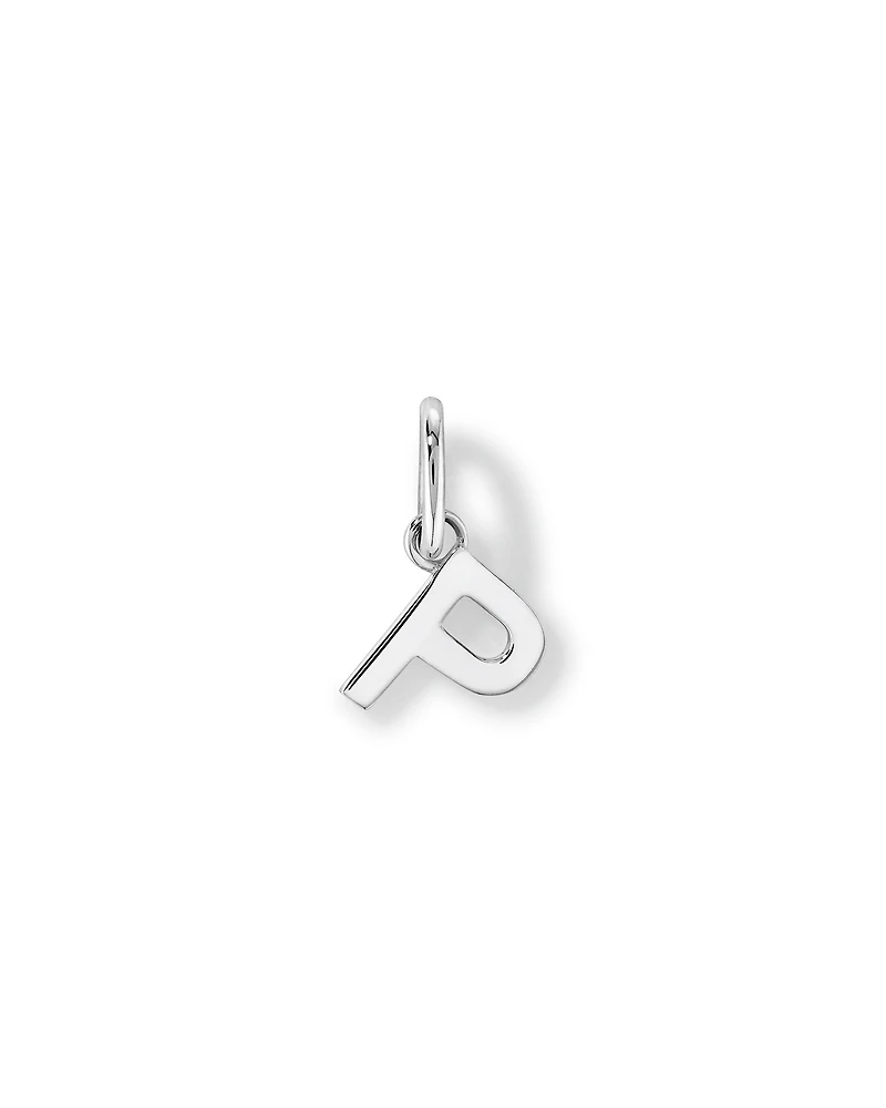 Letter P Initial Pendant in Sterling Silver