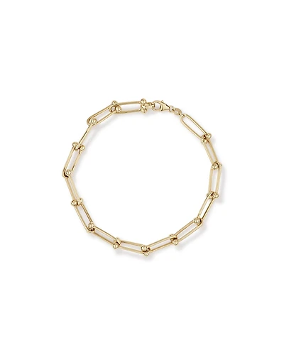 Bracelet à maillons boule et ovales en or jaune 10 carats