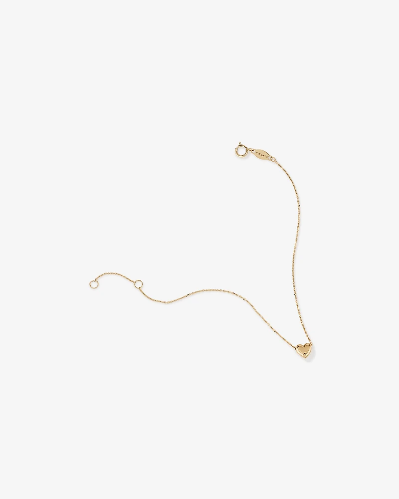 19cm Heart Slider Bracelet in 10kt Yellow Gold