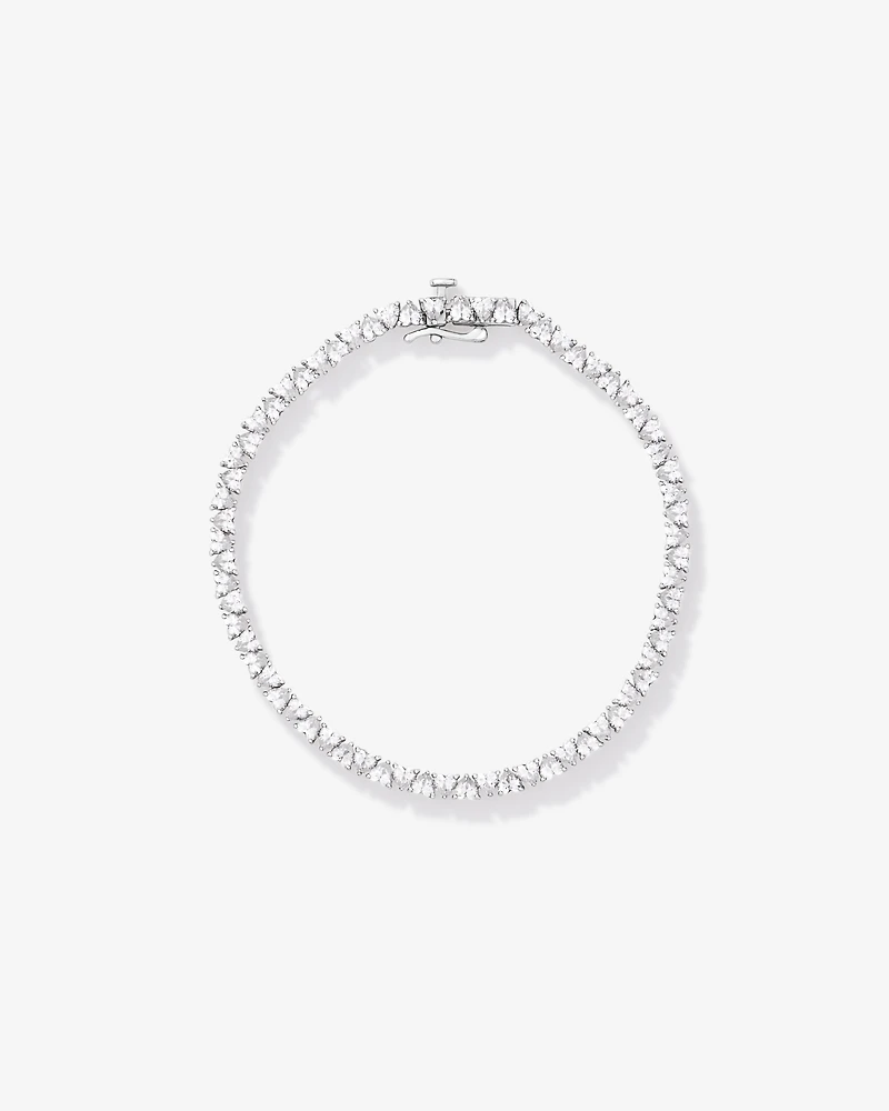 6.60 Carat TW Laboratory-Grown Diamond Heart Tennis Bracelet in 10kt White Gold