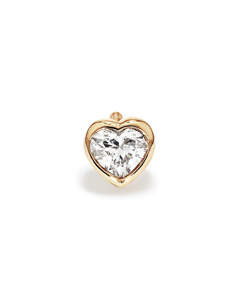 Boucle d’oreille hélice en cœur en diamant cultivée en laboratoire 0,08 carat TW en or jaune 10 carats