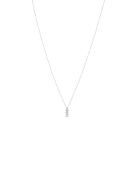 Cubic Zirconia Chevron Pendant Necklace in Sterling Silver