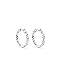 2,00TW Boucles d’oreilles à cerceau en diamant à l’envers en laboratoire en argent -Medium