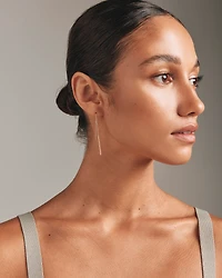 93mm Bar Threader Earrings in 10kt Yellow Gold