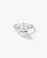 3.50 Carat TW Pear Cut Laboratory-Grown Diamond Engagement Ring 18kt White Gold