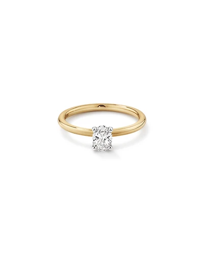 Solitaire Engagement Ring with 0.50 Carat TW of Diamonds in 18kt Yellow and White Gold