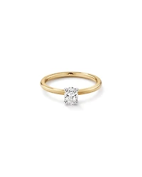 0.50 Carat TW Certified Oval Solitaire Engagement Ring in 18kt Yellow & White Gold