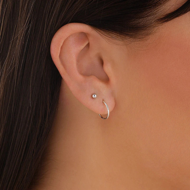 3mm Ball Stud Earrings in 10kt White Gold