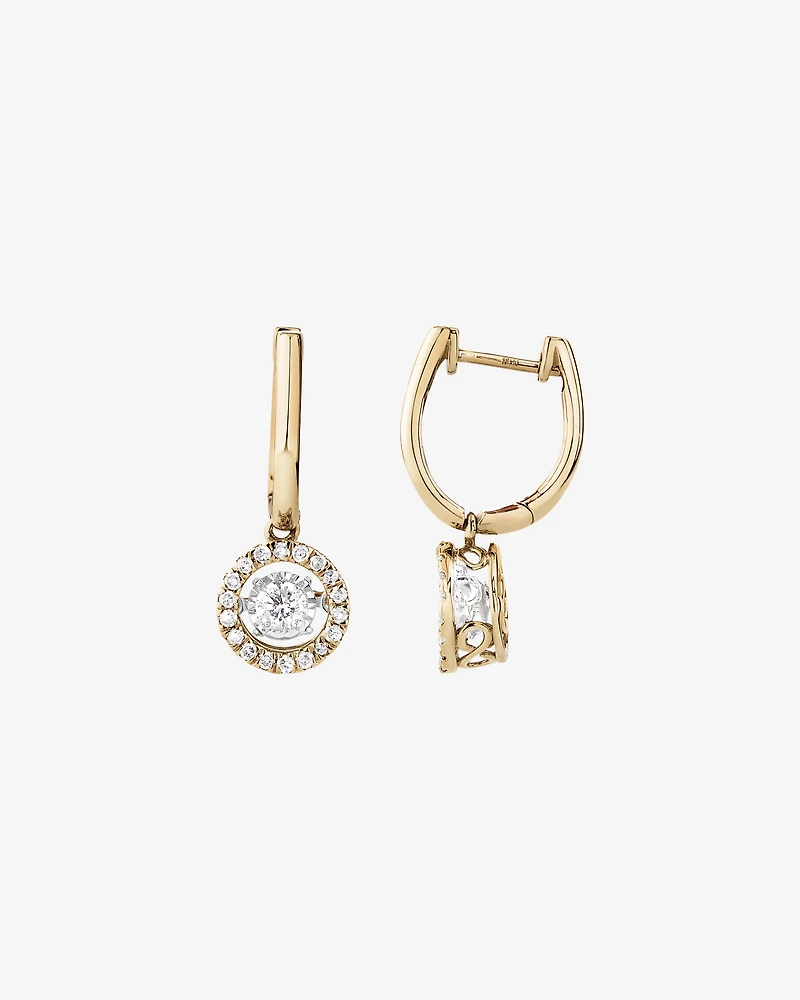 Boucles d'oreilles Everlight en or jaune 10 K avec diamants totalisant 0,50 ct