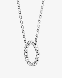 O Initial Necklace with 0.10 Carat TW of Diamonds in 10kt White Gold