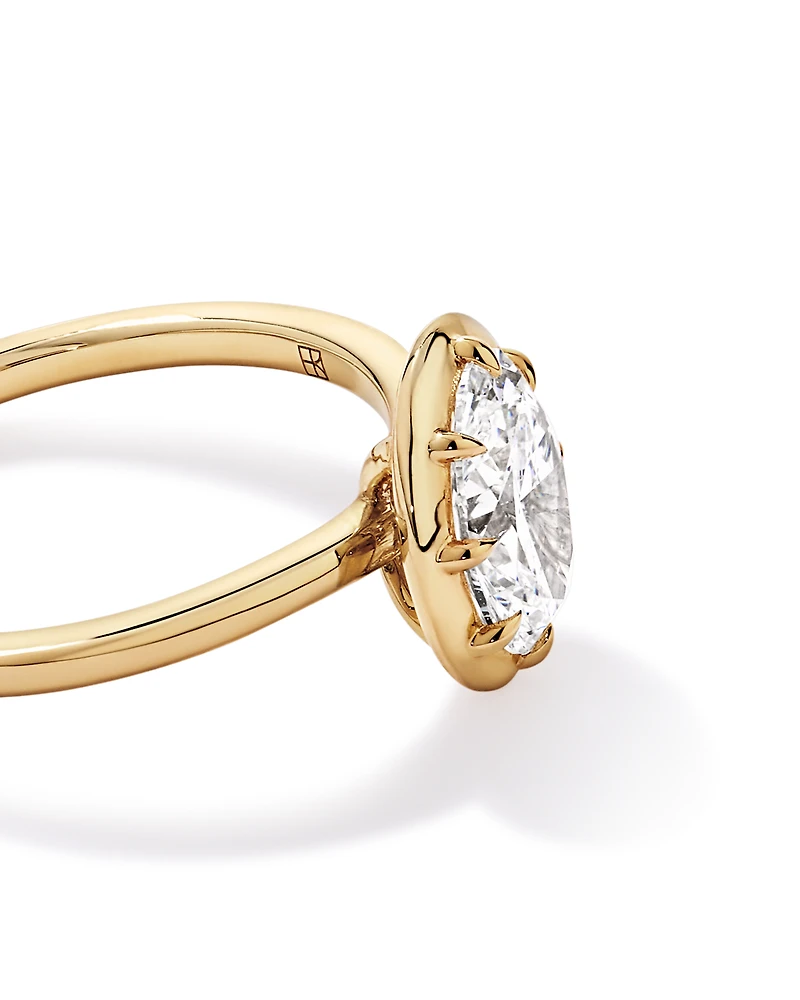 1.50TW Oval Laboratory-Grown Diamond Solitaire Ring 14kt Yellow Gold