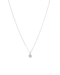 Round Brilliant Cubic Zirconia Halo Pendant Necklace in Sterling Silver