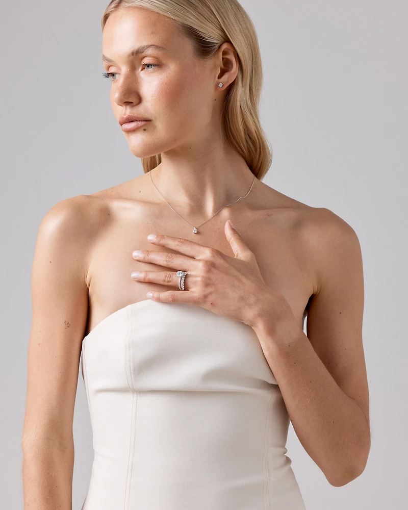 1.25 Carat TW Claw Set Laboratory-Grown Diamond Wedding Ring in 14kt White Gold