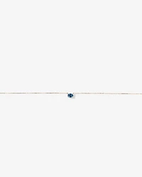 Oval East-West London Blue Topaz Necklace in 10kt Yellow Gold