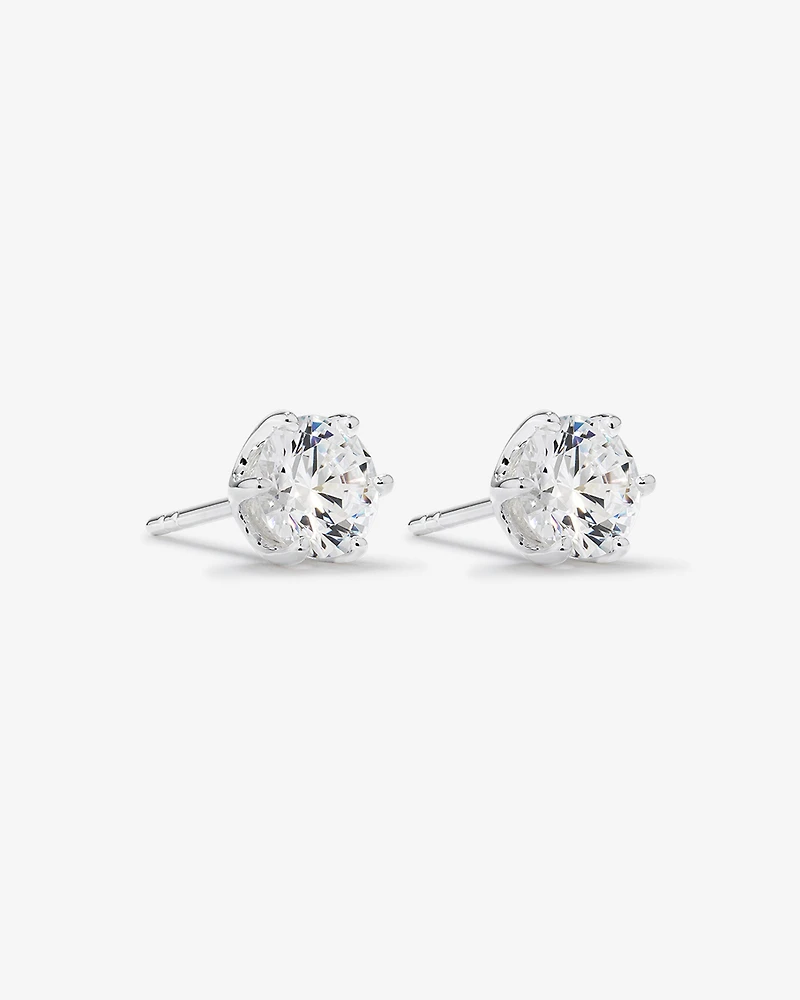 Stud Earrings with Cubic Zirconia in Sterling Silver
