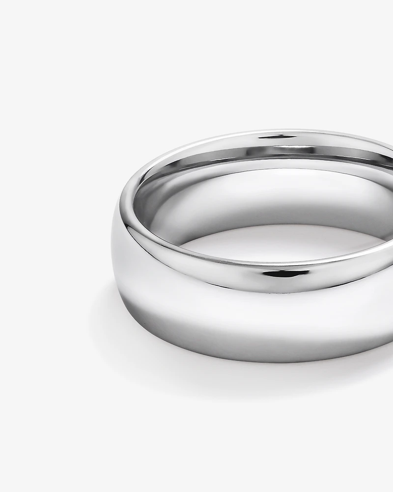8mm Polished Dome Wedding Band Tungsten