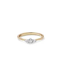 0.15 Carat TW Three Stone Pear Cut Diamond Promise Ring in 10kt Yellow & White Gold