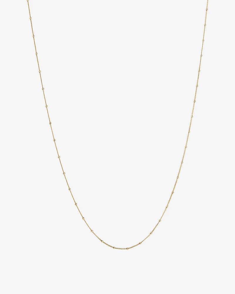 50cm (20") Station Ball and Curb Chain in 10kt Yellow Gold