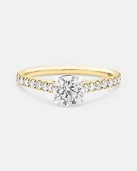 Bague de fiançailles avec 1 1/4 carat de diamants en or jaune/blanc 14 carats