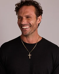 Textured Cross Pendant in 10kt Yellow Gold