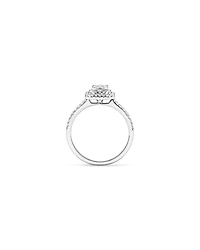 0.50 Carat TW Pie Cut Diamond Double Halo Engagement Ring in 14kt White Gold