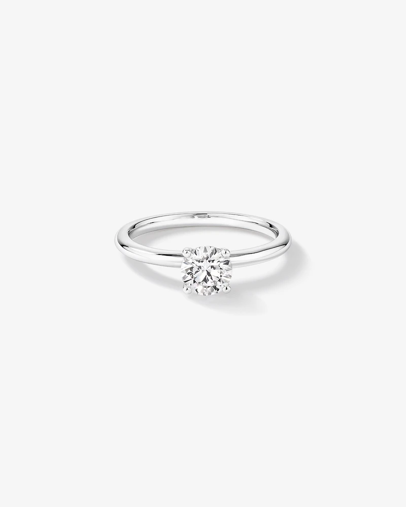 0,70 Carat Poids Total Bague De Fiançailles Solitaire En Diamant Laboratoire Rond Brillant Or Blanc 14 Carats
