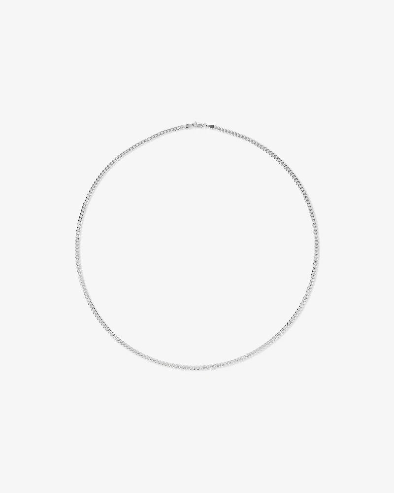 Chaîne gourmette en argent sterling de 60 cm, largeur de 3,4 mm