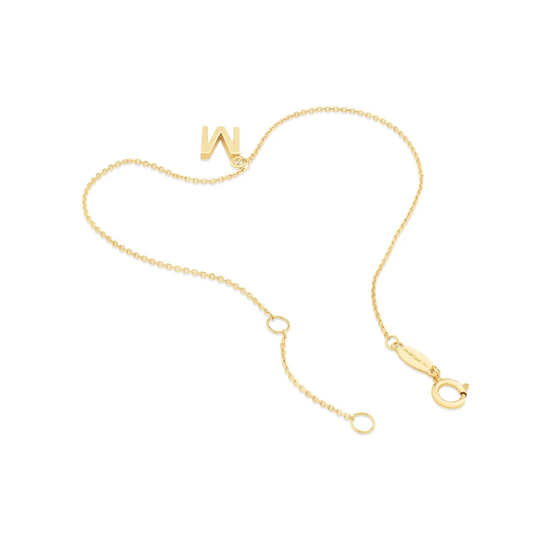 Collier à pendentif initiale M en or jaune 10 K