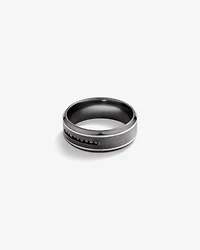 8mm Brushed Dome Wedding Band in Tantalum and 10kt White Gold