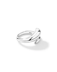 Tapered Dome Open Bypass Ring in Sterling Silver